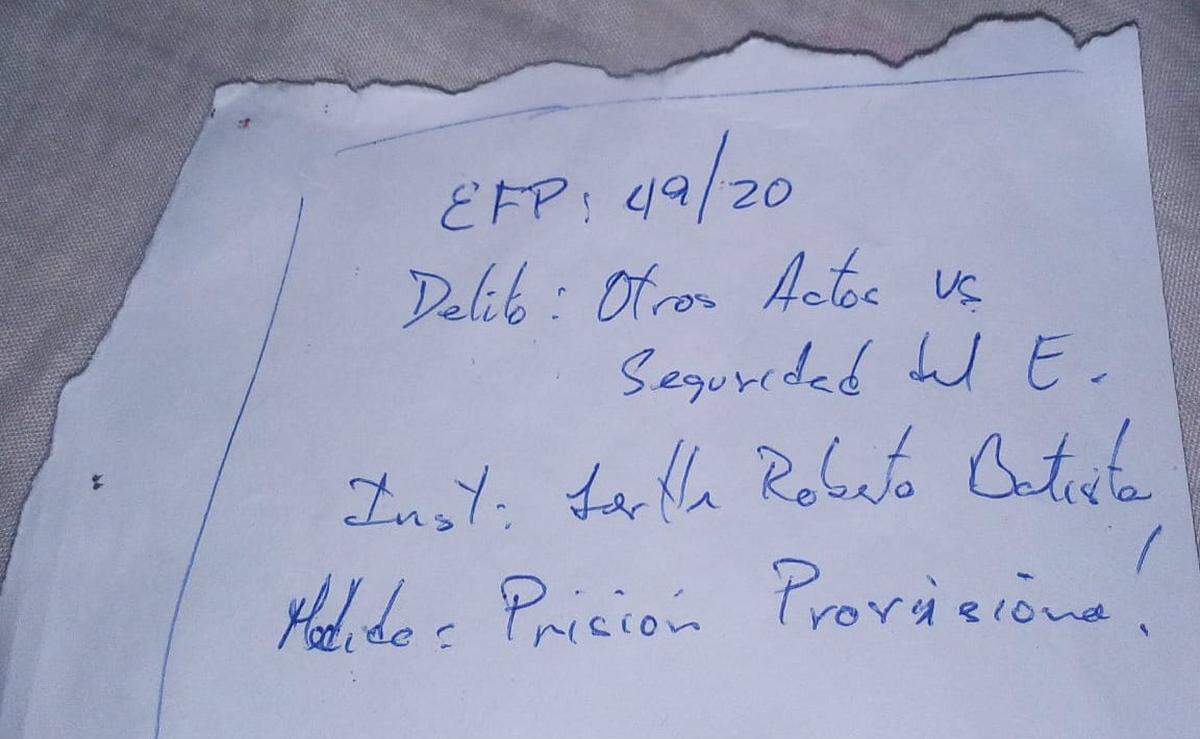 Notificación extraoficial de la sanción aplicada por el Gobierno cubano al joven que protestó en San Rafael.