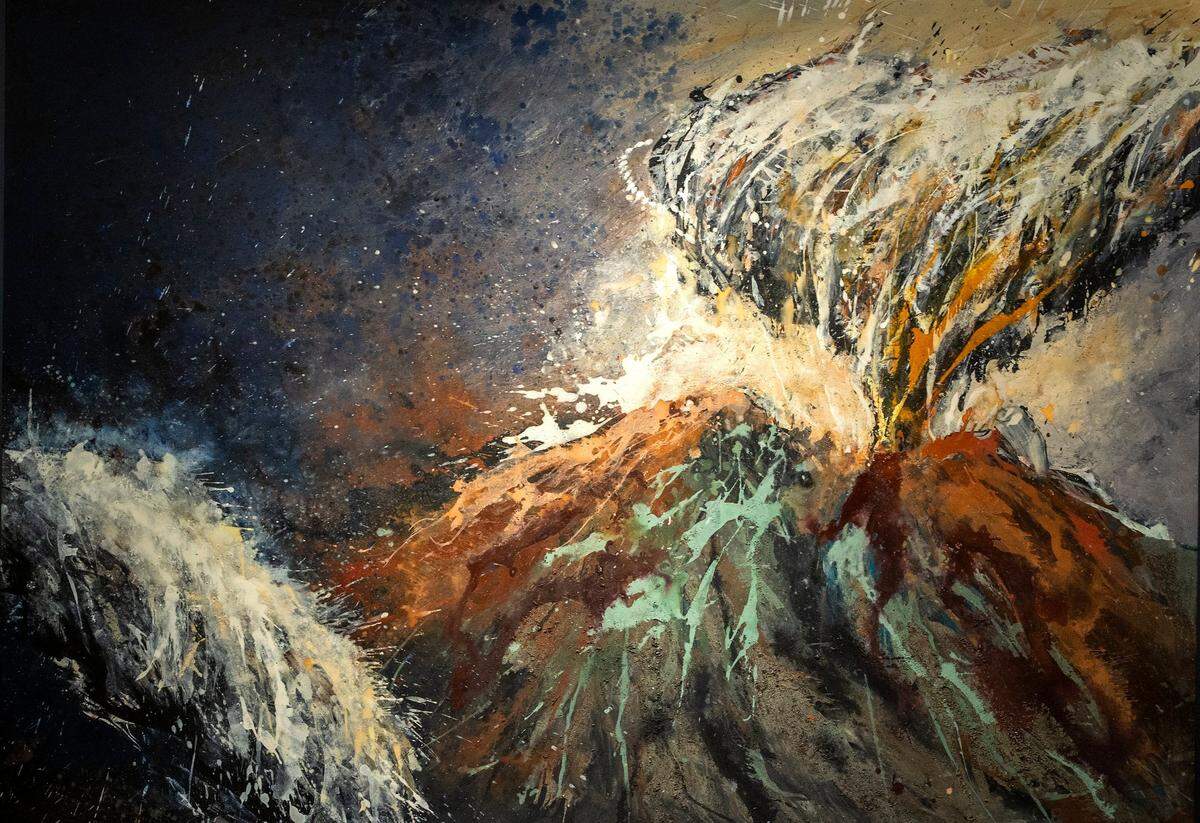 “Nocturnal Emission”, 1999, crayón de acrílico y lápices sobre lienzo.