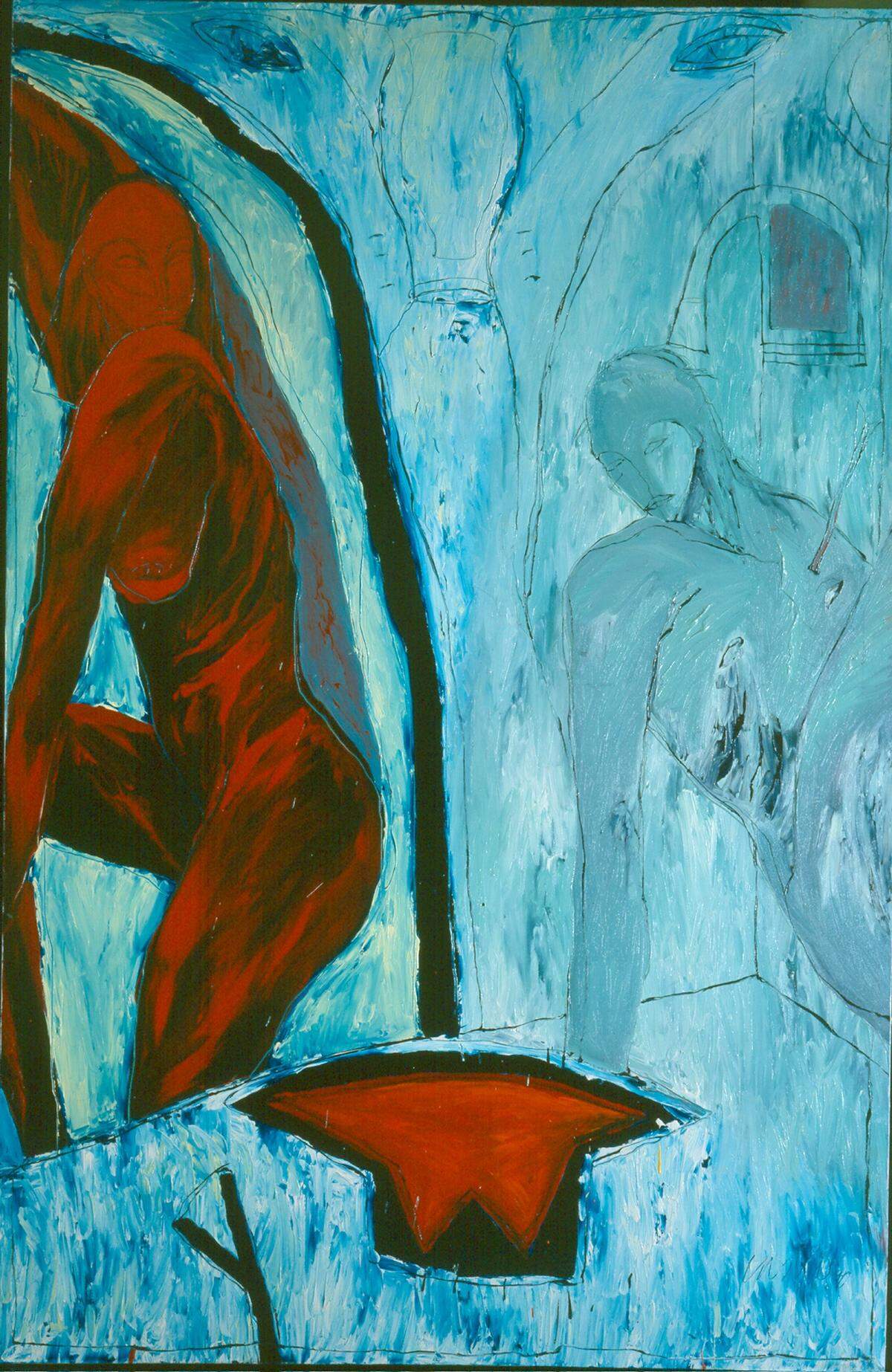 ‘Forever Acuarius’, 1990, óleo sobre lienzo, 78 x 51 pulgadas.