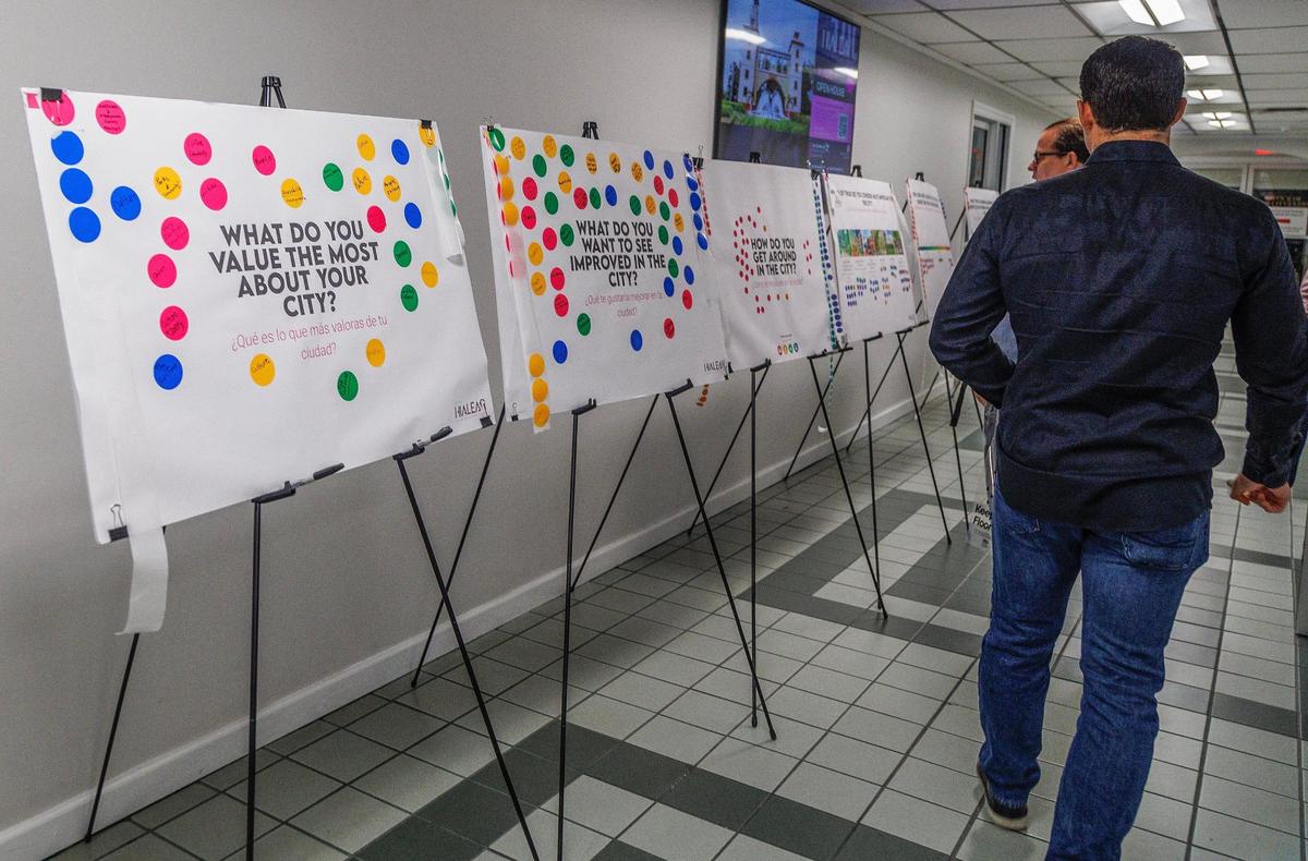 Jornada de consulta pública del Plan Maestro 2050 de la Ciudad de Hialeah, en el ayuntamiento, el miércoles 15 de noviembre de 2023.