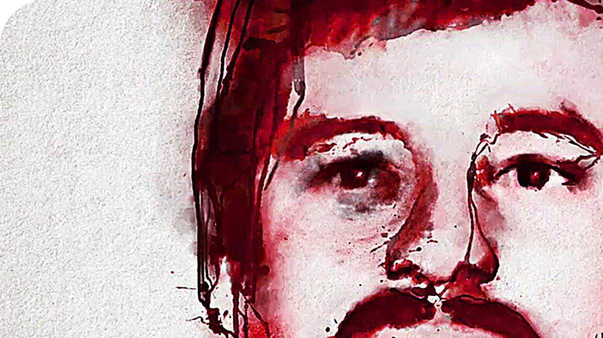 Sólo puede verse una animación en blanco y negro, con salpicaduras en rojo, que evoluciona desde el líder de la revolución mexicana Emiliano Zapata hasta el rostro pintado de sangre del Chapo Guzmán.