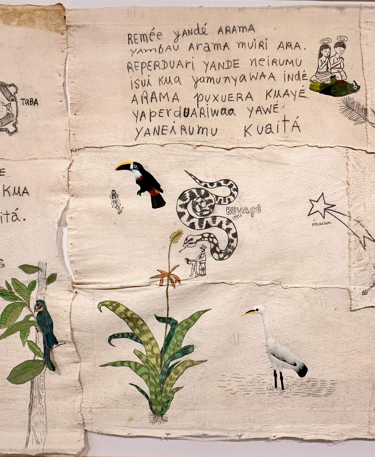 Detalle de la obra ‘Pai Nosso’, 2025, de Denilson Baniwa.