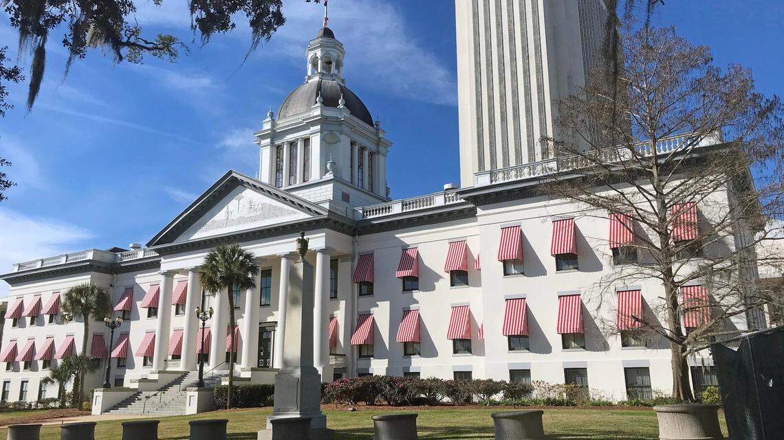 The scene outside the Florida State Capitol on Sunday morning, January 17, 2021.
