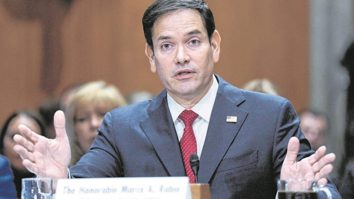 Secretary of State nominee Sen. Marco Rubio testifies during his Senate confirmation hearing in Washington.