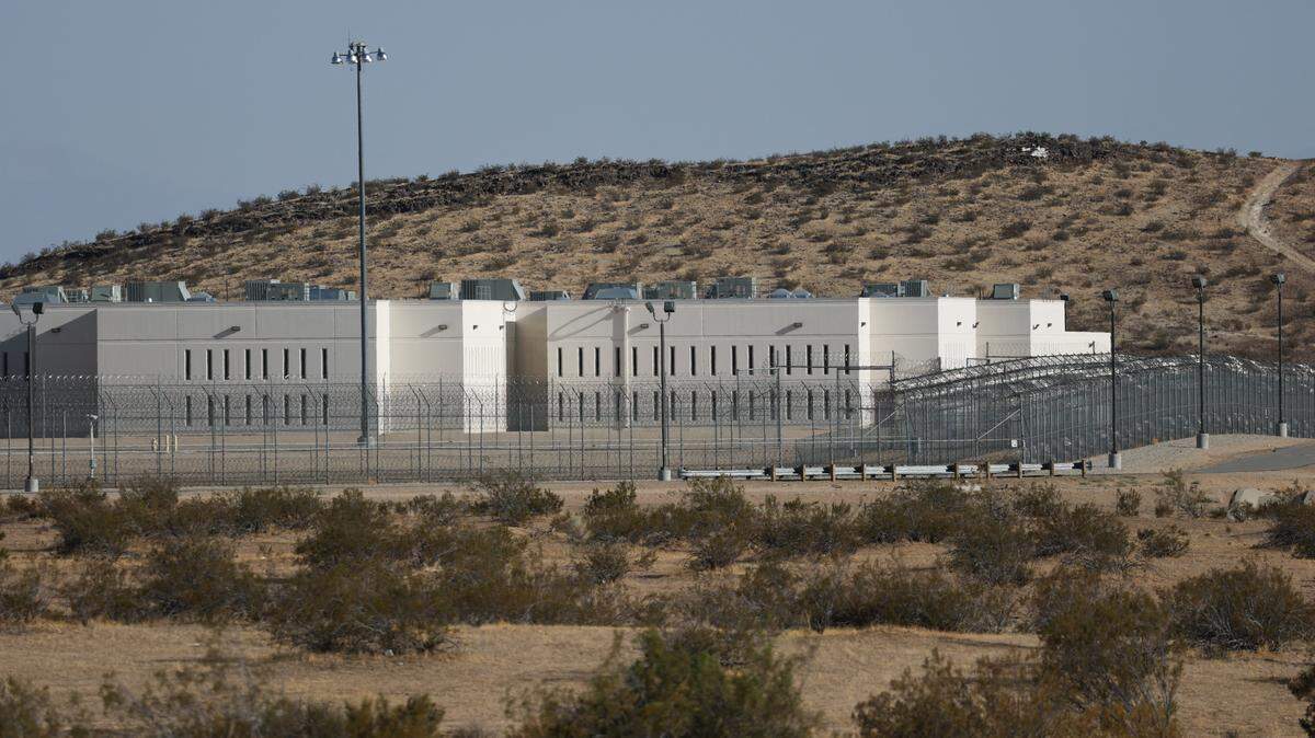 The CoreCivic, Inc. California City Immigration Processing Center, located in the Kern County desert in California City, is photographed on July 10, 2025.