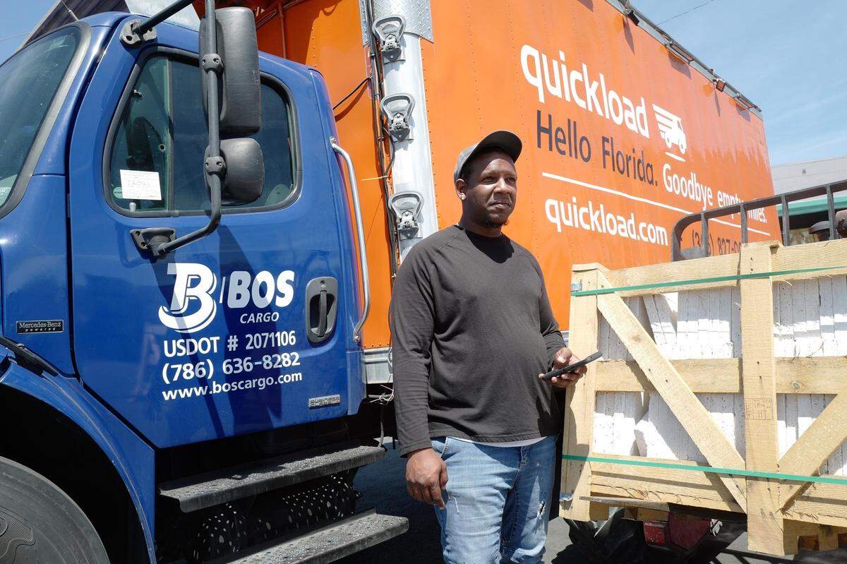 Truck driver Nelson Bautista is among those who use the QuickLoad application for work.