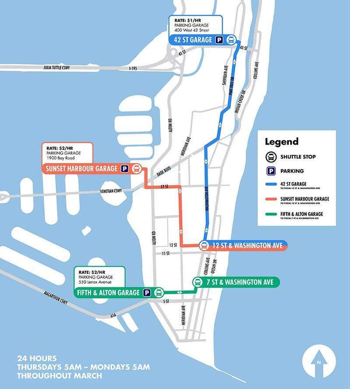 Miami Beach operará un sistema de autobuses especiales durante las vacaciones de primavera de este año. Ciudad de Miami Beach