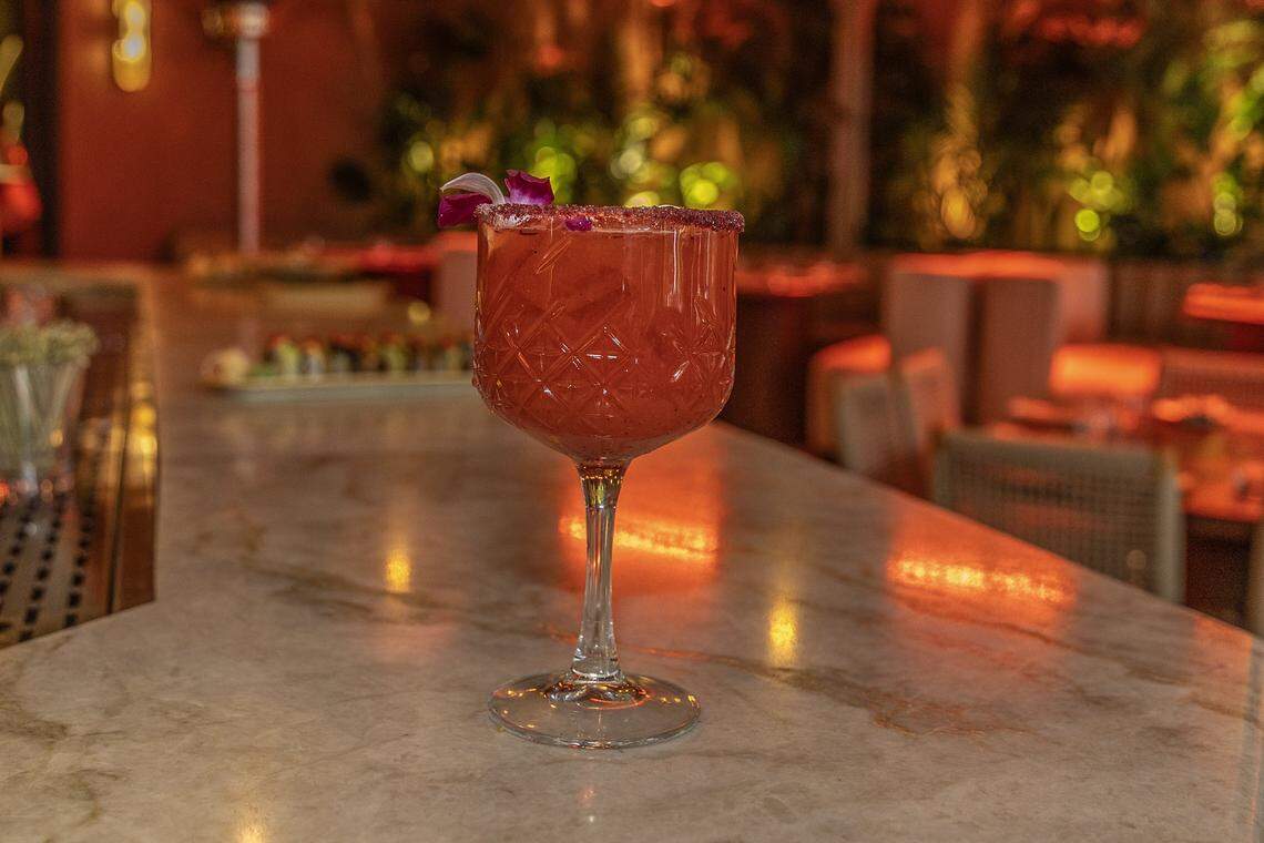 La Chingona, a double Strawberry Margarita, from the bar menu of the Mayami Wynwood.