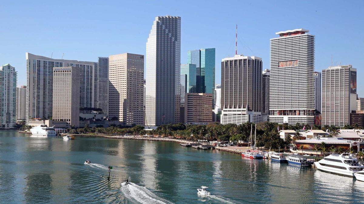 Vista panorámica de los rascacielos de Miami.