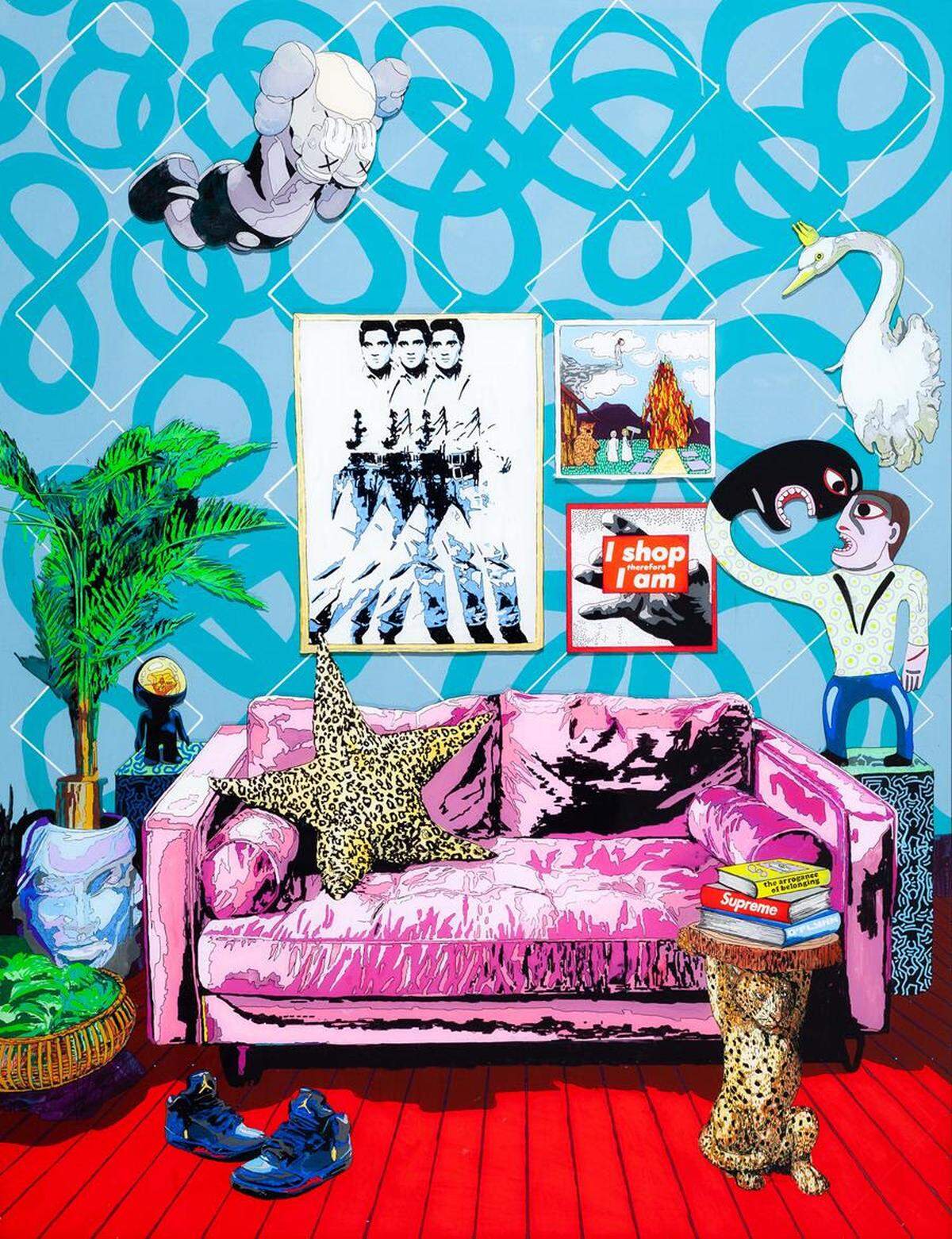 ‘Interior with golden goose’, 2020, de Norman O’Flynn, en Oliver Cole Gallery.