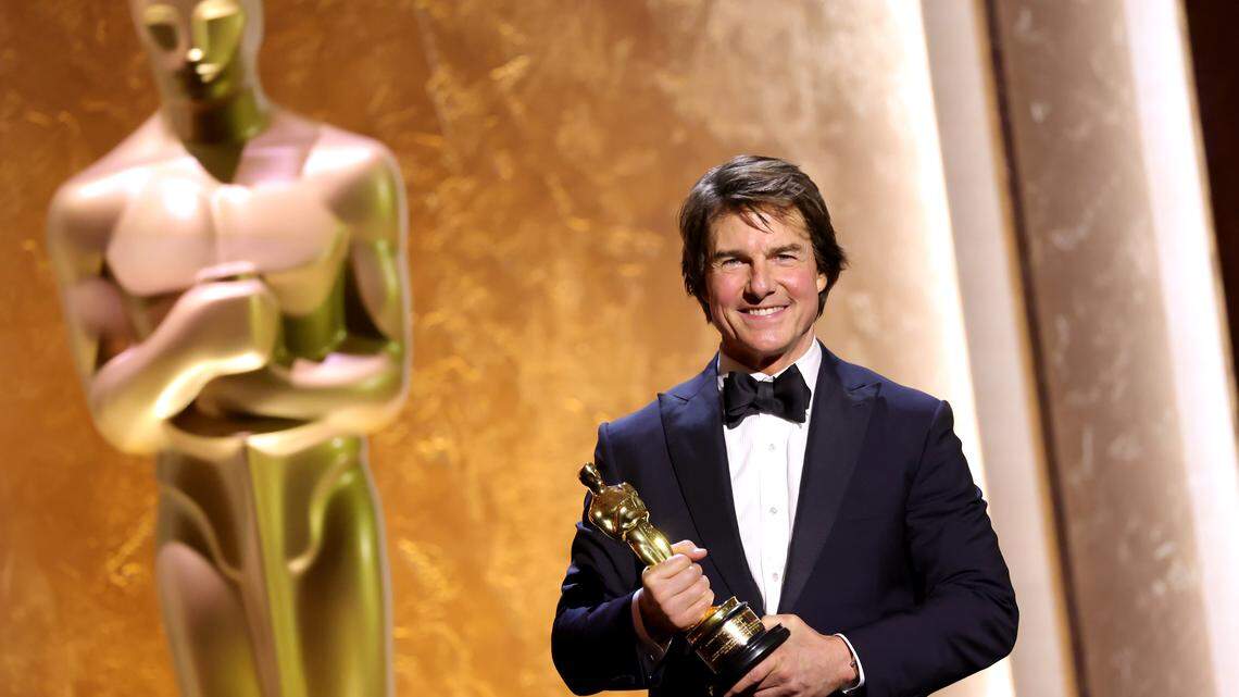 HOLLYWOOD, CALIFORNIA - NOVEMBER 16: Honoree Tom Cruise poses onstage during the 16th Governors Awards at The Ray Dolby Ballroom on November 16, 2025 in Hollywood, California. (Photo by Kevin Winter/Getty Images)