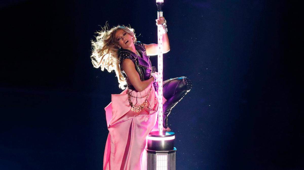 Jennifer Lopez performs during the Super Bowl 54 halftime show in February 2020.