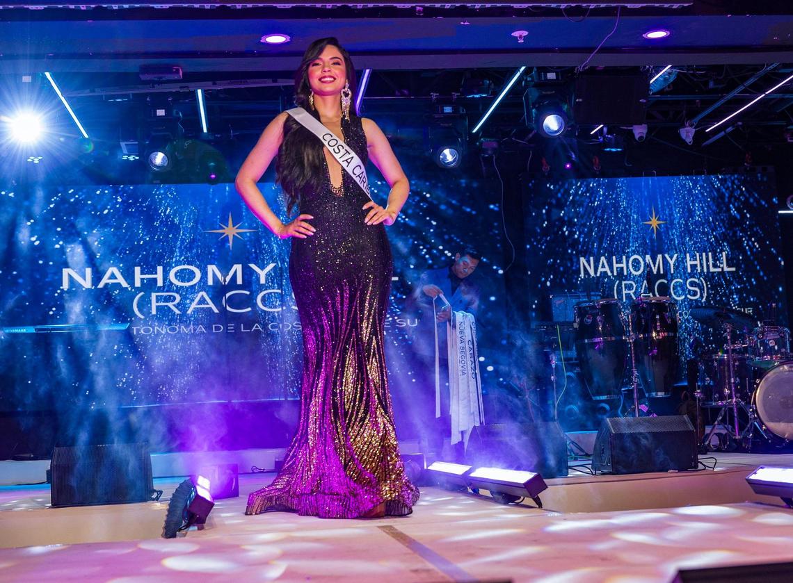 Nahomy Hill, 21, represents the autonomous region of the South Caribbean Coast as a candidate for Miss Universe Nicaragua.