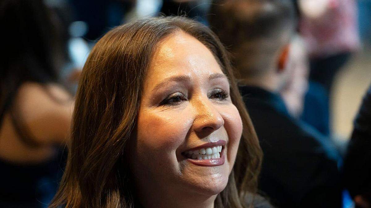 TUCSON, ARIZONA - JULY 15: Democratic U.S. congressional candidate Adelita Grijalva speaks to the media during a primary election-night party at El Casino Ballroom on July 15, 2025 in South Tucson, Arizona. Grijalva, the Pima County supervisor, is running in a special election held for the state's 7th District seat vacated by the death of her father, longtime U.S. Rep. Raul Grijalva. (Photo by Rebecca Noble/Getty Images)
