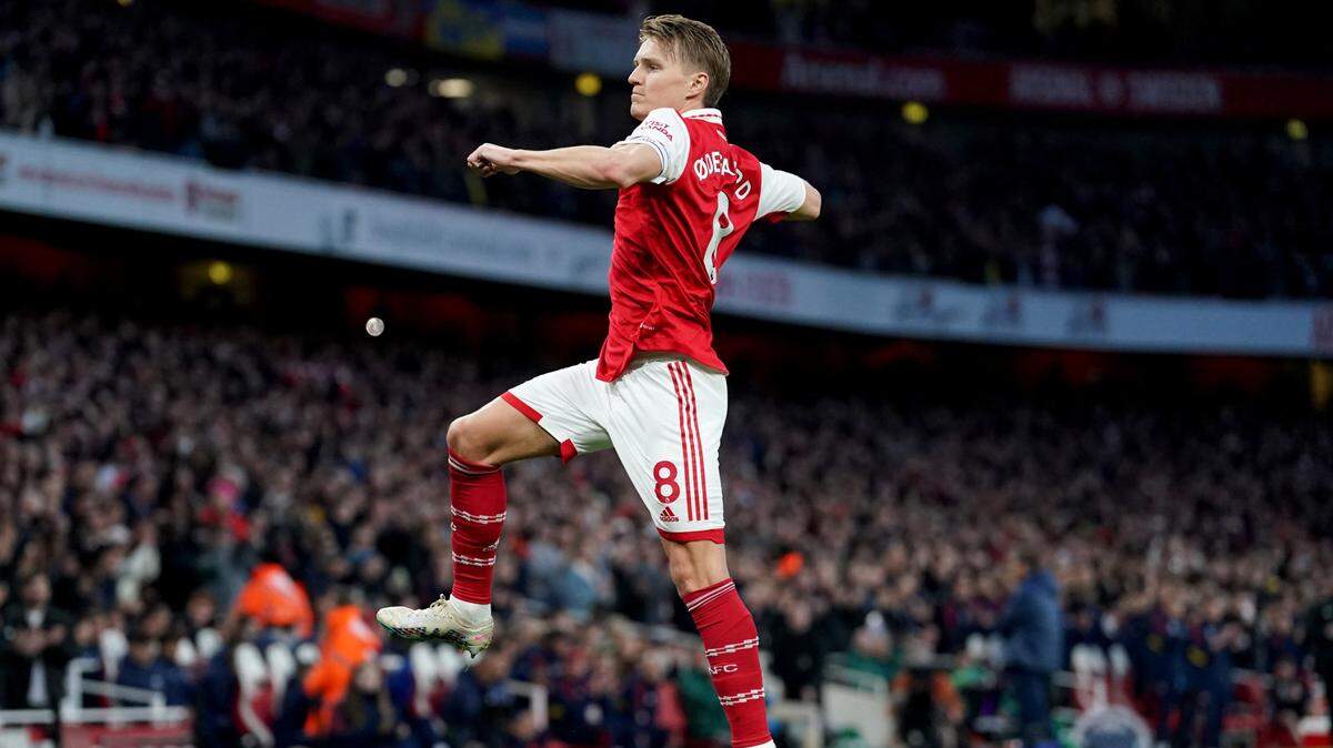 El jugador de Arsenal celebra su gol en el triunfo de su equipo 2-0 ante Newcastle, celebrado el 7 de mayo de 2023.