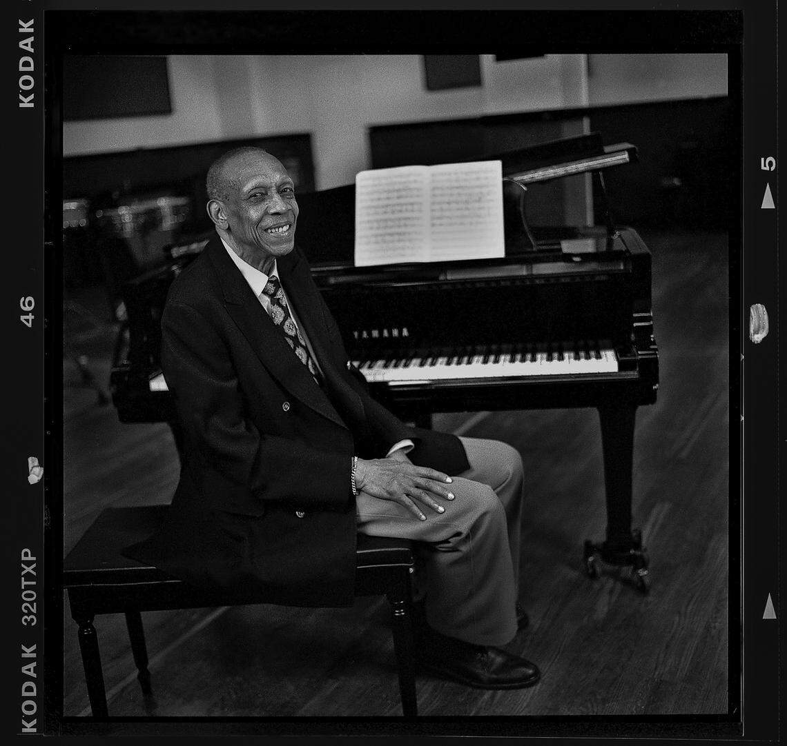 The composer and pianist Bebo Valdés at Avatar Studios in New York.