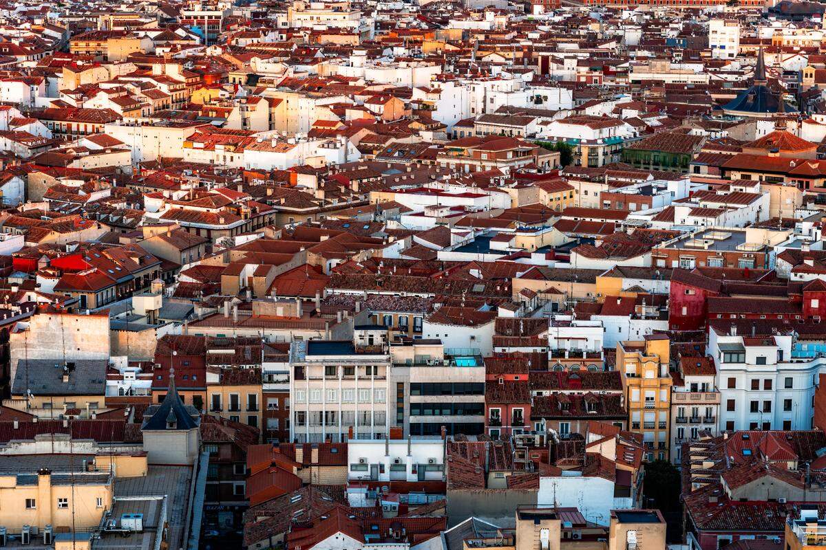 Vista aérea del centro de Madrid.
