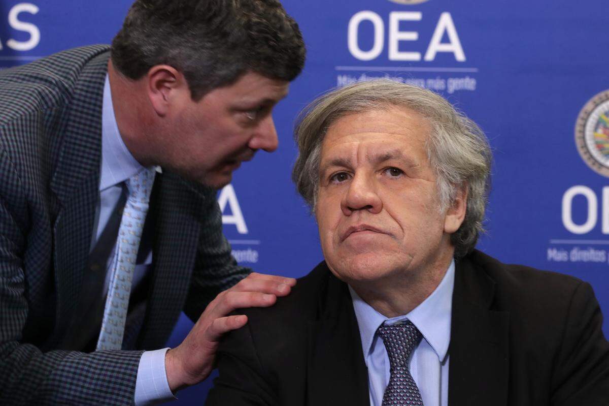 El secretario general de la OEA, Luis Almagro, participa en la conferencia de prensa el 20 de marzo del 2019 donde se conoció que agentes cubanos participan en las torturas de opositores en Venezuela.