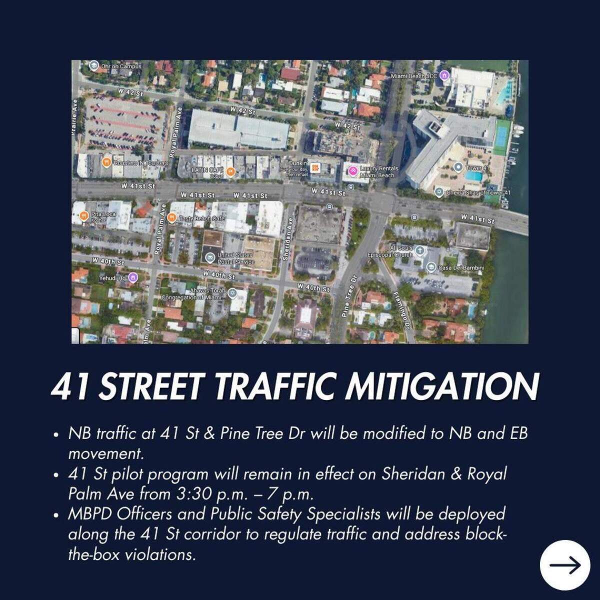 Plan de alivio del tráfico para la calle 41 en Miami Beach durante el Show Náutico Internacional Miami, del 11 al 15 de febrero de 2026.