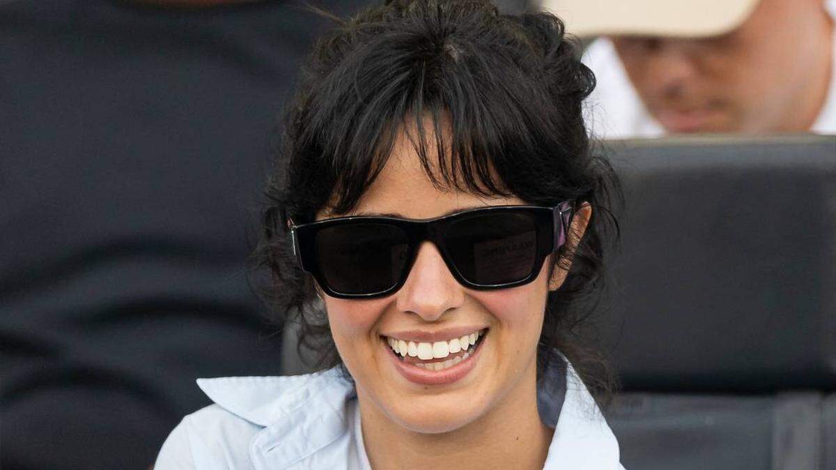 Camila Cabello en un juego de fútbol entre el Inter Miami y Atlanta Unite, el 25 de julio de 2023, en Fort Lauderdale.