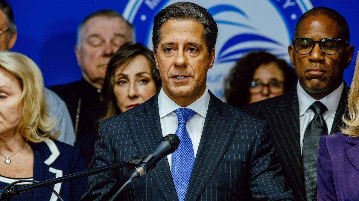 Miami-Dade Schools Superintendent Alberto Carvalho announces Miami-Dade Public Schools will be closed for two weeks at the start of the coronavirus pandemic, March 13, 2020. The schools did not reopen until October and the district pivoted to remote learning. A new report issued Wednesday said the remote learning companies tracked the students’ data without the knowledge of the students or their parents.