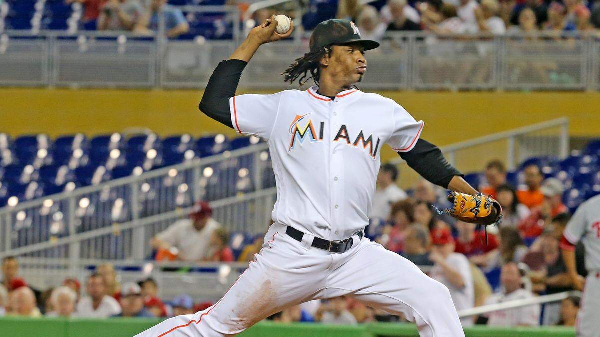 El abridor de los Marlins José Ureña lanzó siete entradas y permitió una carrera a los Filis, el 3 de septiembre de 2018 en Miami.