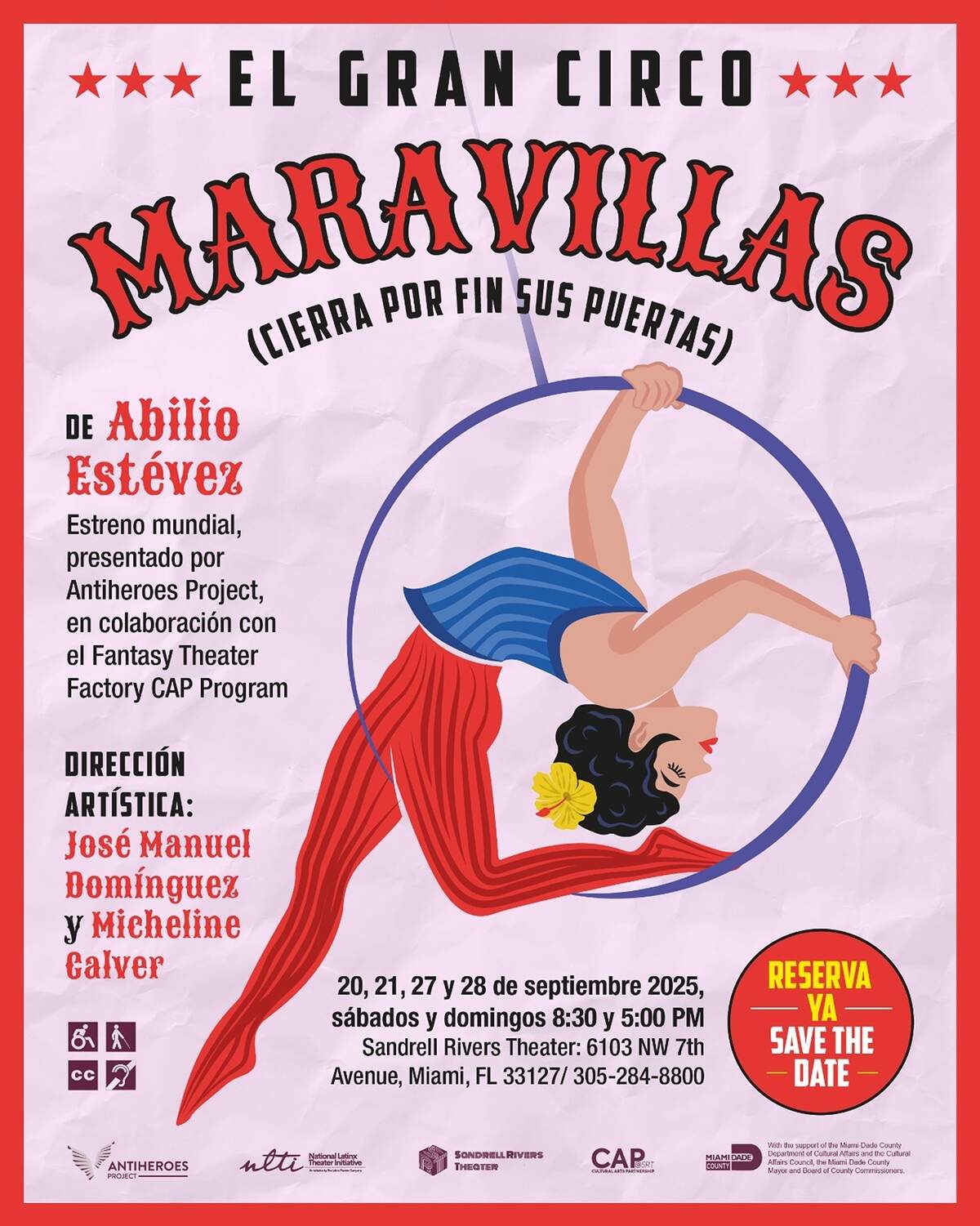 Cartel promocional de&nbsp;“El Gran Circo Maravillas cierra por fin sus puertas”,&nbsp;diseño de Pedro J. Abreu.