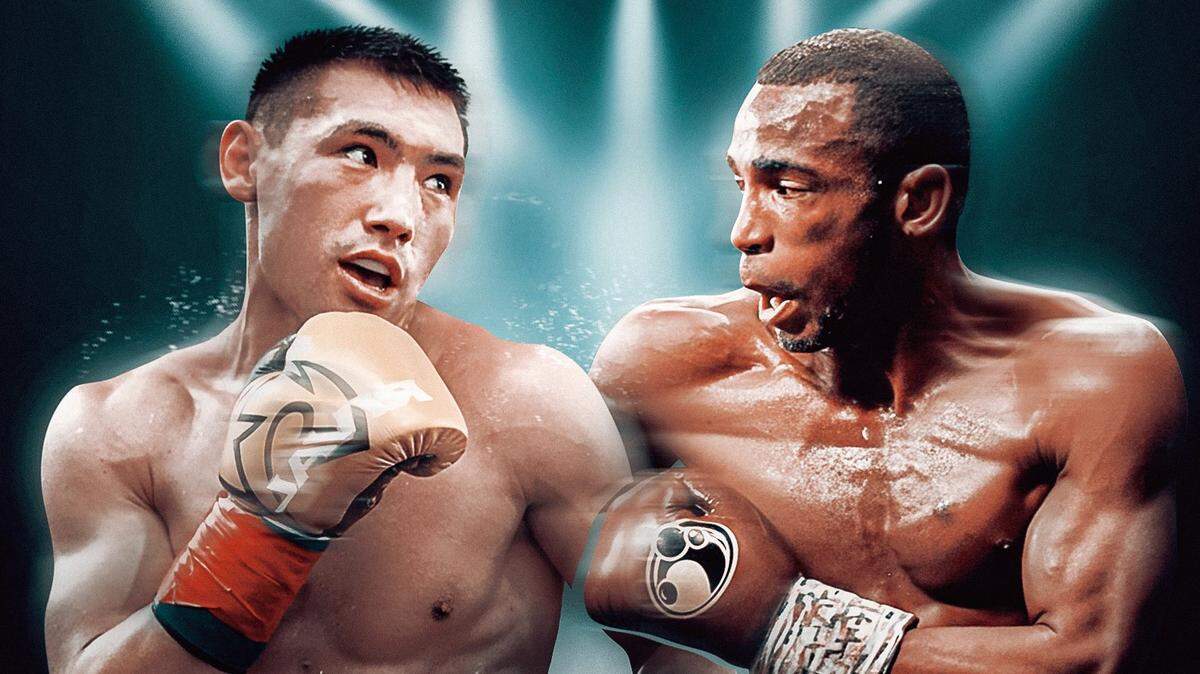 El kazajo Janibek Alimkhanuly pondrá en juego sus títulos de la FIB y la OMB ante el veterano campeón cubano de la AMB Erislandy Lara (der.), en una cita que promete definir al rey de los medianos.