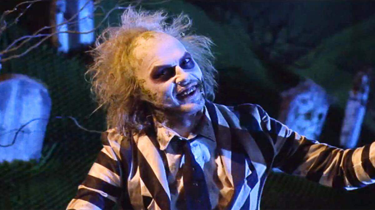 El actor Michael Keaton durante una escena de "Beetlejuice". 