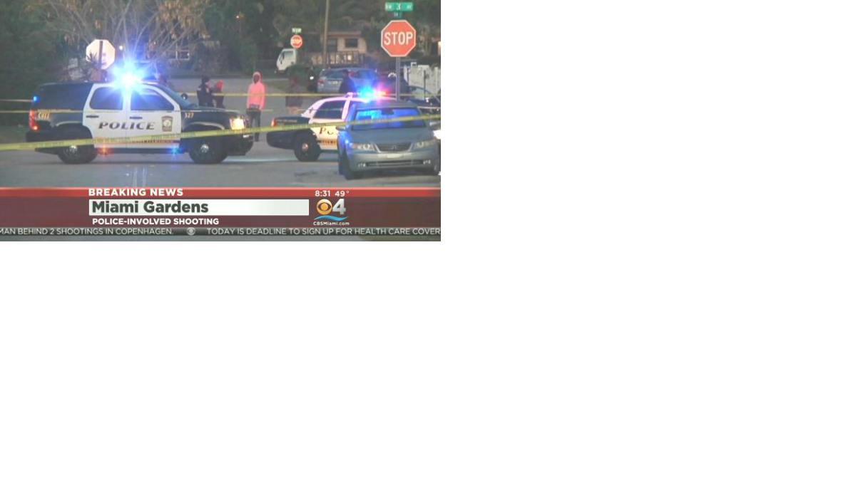 Una persona murió y un oficial de policía resultó herido en un incidente de persecución y tiroteo que terminó en una calle de Miami Gardens este domingo por la mañana, según informó la policía.