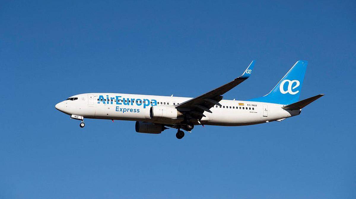 An Air europa Express plane lands at Palma de Mallorca airport on November 29, 2025. (Photo by Jaime REINA / AFP via Getty Images)