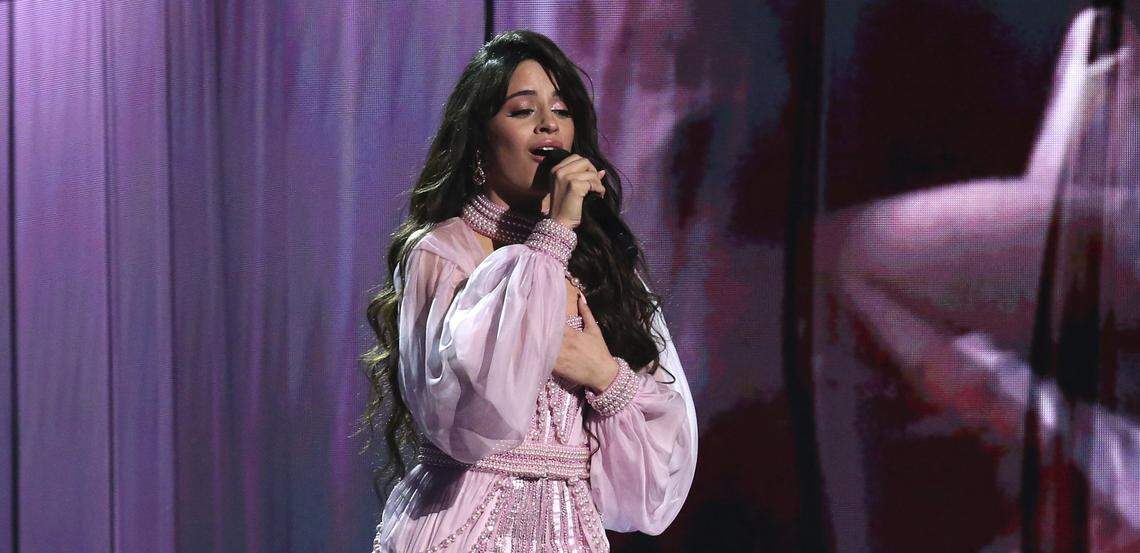 Camila Cabello sings “First Man” at the Grammy Awards ceremony in Los Angeles on Jan. 26, 2020.