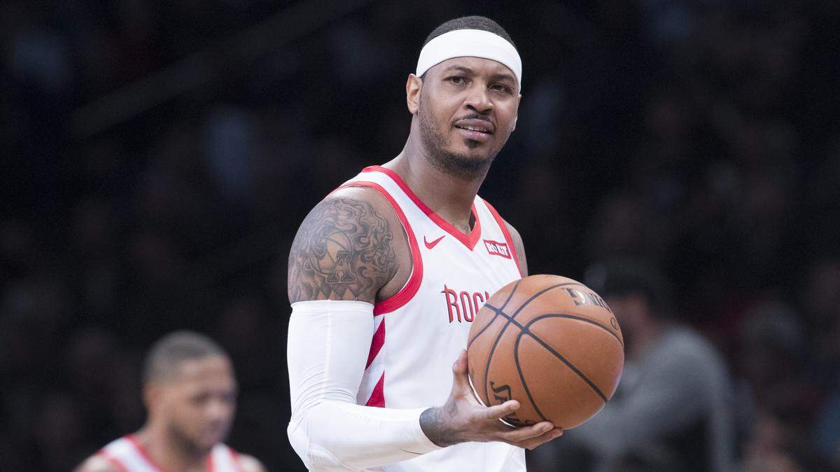 Durante los 10 partidos que Anthony disputó con los Rockets, Carmelo Anthony consiguió promedios de 13,4 puntos y 5,4 rebotes.