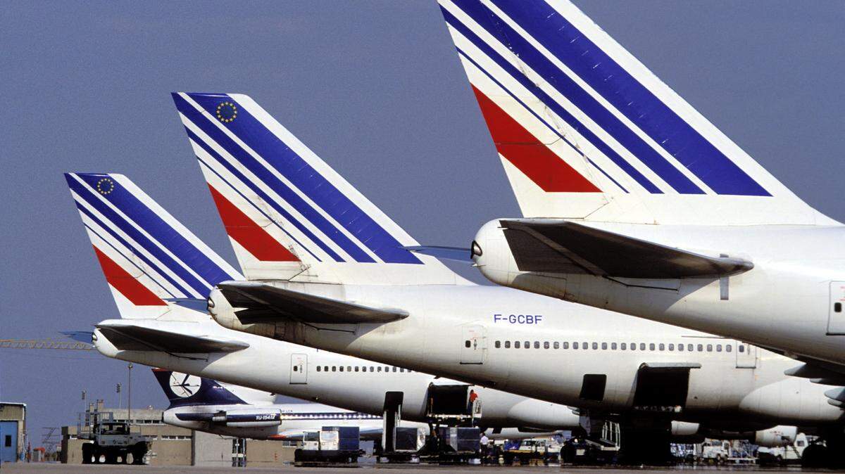 Aviones Boeing de la aerolínea Air France, en el Aeropuerto Charles de Gaulle de París.