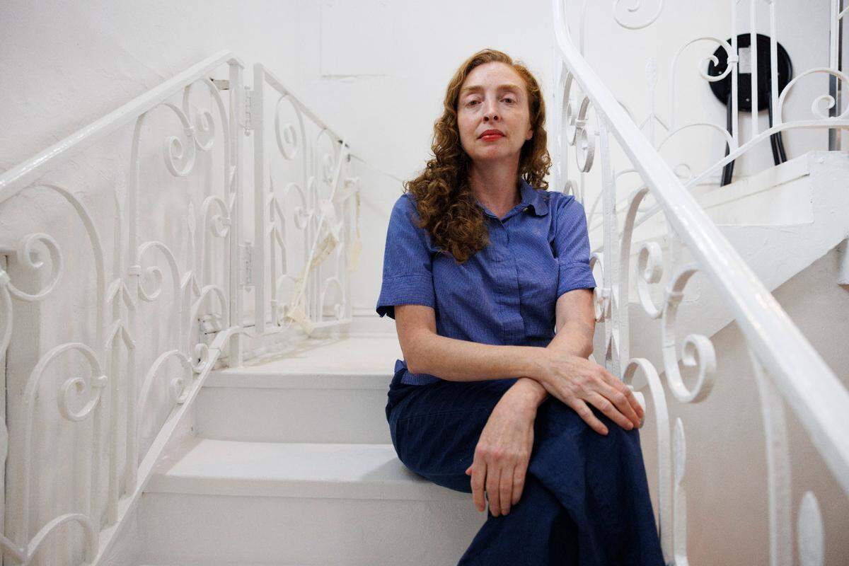 Rachel Feinstein at her exhibition at The Bass in Miami Beach.