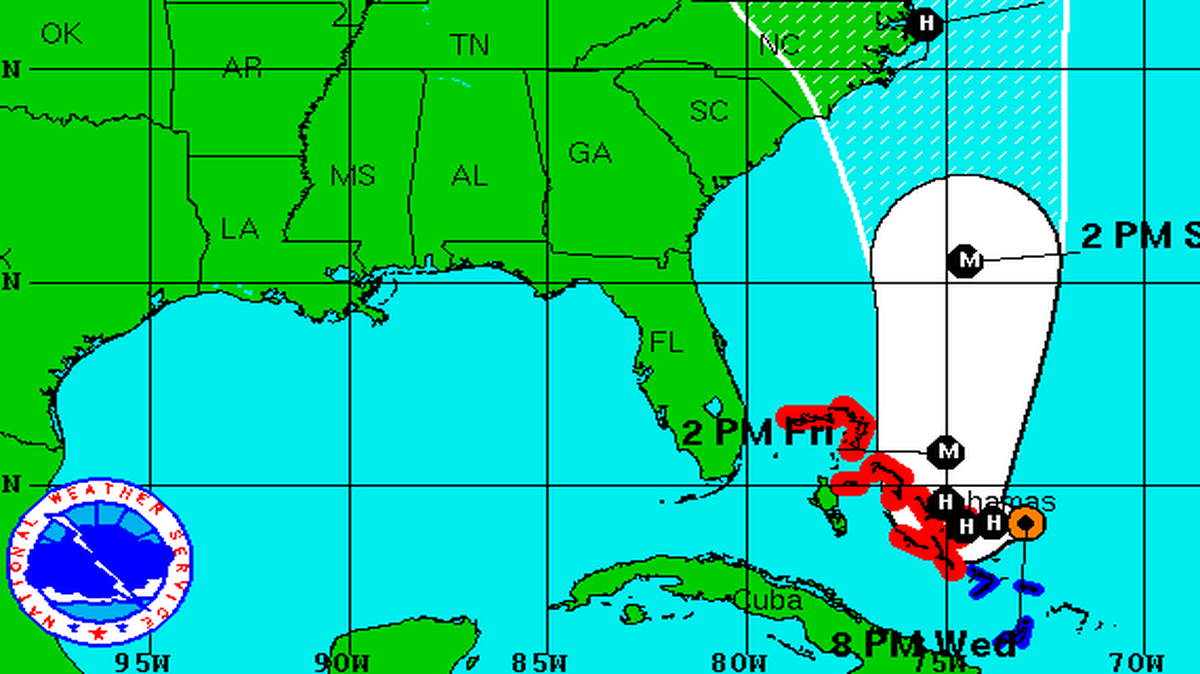 El huracán de categoría 2 en la escala Saffir-Simpson de 5 lanzará fuertes lluvias sobre la región central de Bahamas de entre 250 y 375 mm, con hasta picos de 500 mm en zonas aisladas, mientras que otras partes del archipiélago cercano a Florida recibirán entre 125 y 250 mm de precipitaciones.
