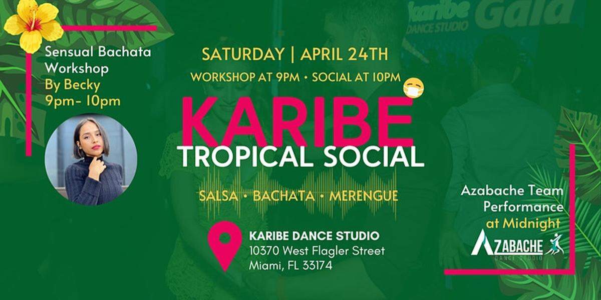 Karibe Social ofrece taller sensual de Bachata por Becky (@beckydeeve).