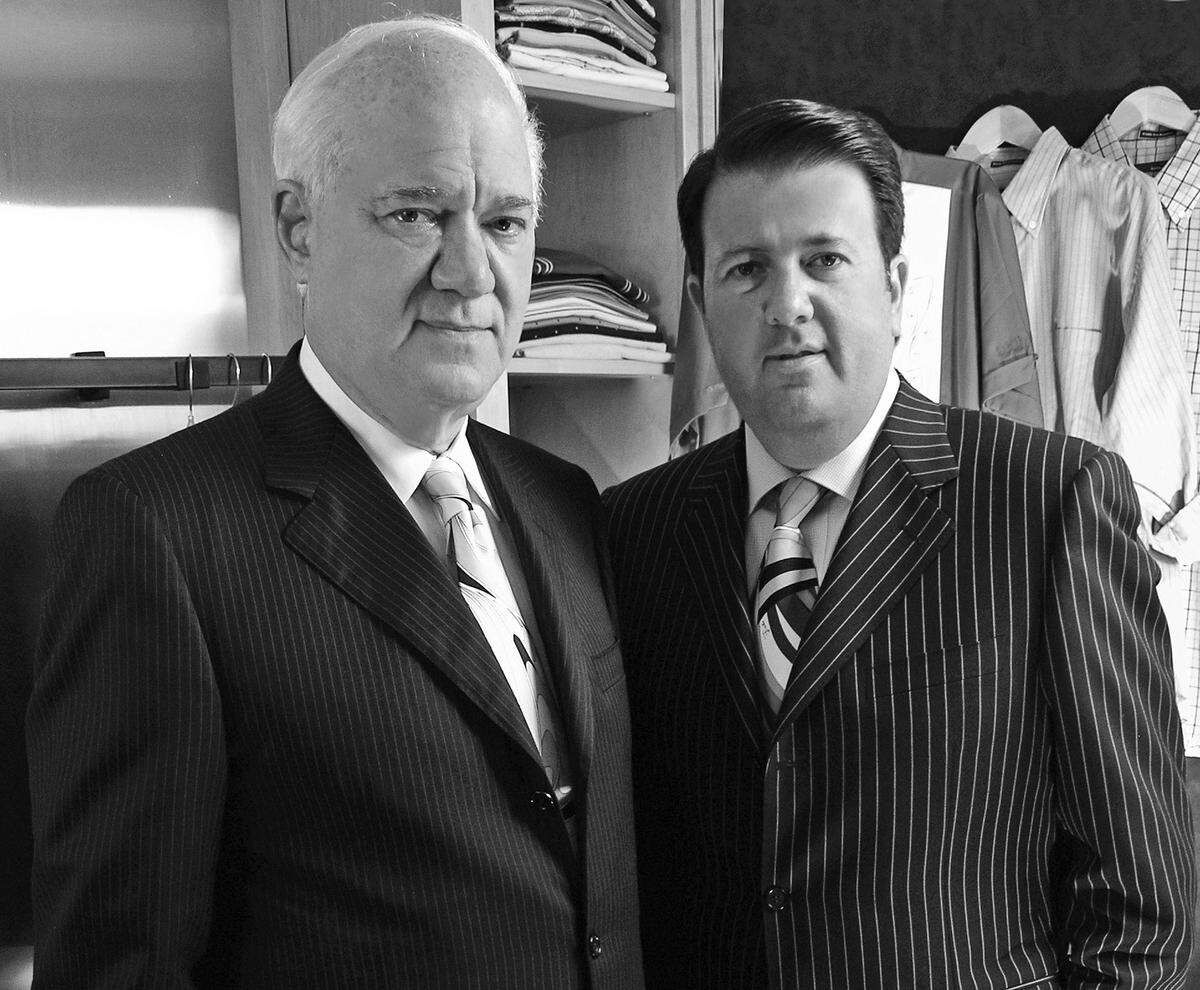 George Feldenkreis with his son, Oscar Feldenkreis, now CEO and chairman of Perry Ellis International.