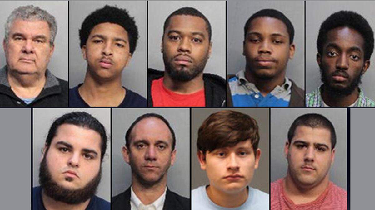 Los acusados son James Abravaya, Dionte Black,  Antonio Byrd, James Chatelian, Jorge Gómez Hernández, Taylor Dansby, Yenray Pereira, Carlos Amasifuen, Carlos Amasifuen, y Matthew Grenet.