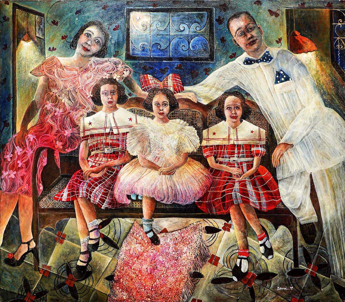 ‘Family Portrait No. 1 (Retrato de Familia No. 1)’, 1999, acrílico sobre lienzo, 32 X 42 pulgadas.