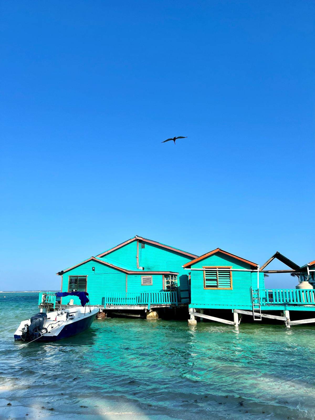 Casas típicas en Cayo Ambergris.