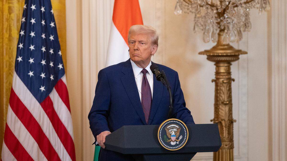 El presidente de Estados Unidos, Donald Trump, participa en una conferencia de prensa en la Casa Blanca en Washington D.C., Estados Unidos, el 14 de febrero de 2025. 