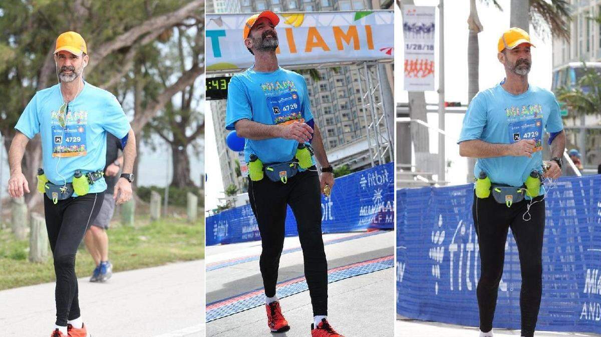 Juan José Brito en un Maratón de Miami.