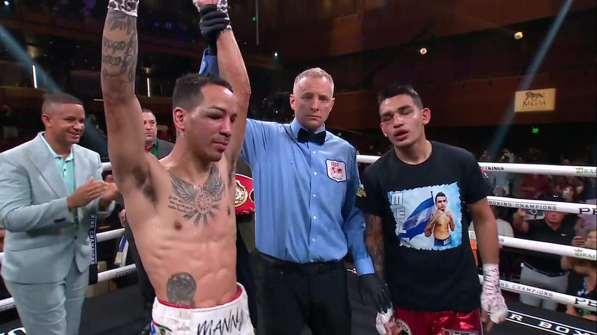 El puertorriqueño Manny Rodríguez (izq.) superó por decisión unánime al nicaragüense Melvin López, el sábado en Maryland, Estados Unidos.