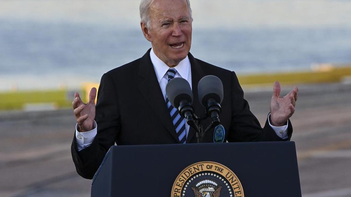 El presidente Joe Biden pronuncia sus comentarios sobre el acuerdo de infraestructura bipartidista en el puerto de Baltimore el miércoles 10 de noviembre de 2021. Washington Post por Ricky Carioti