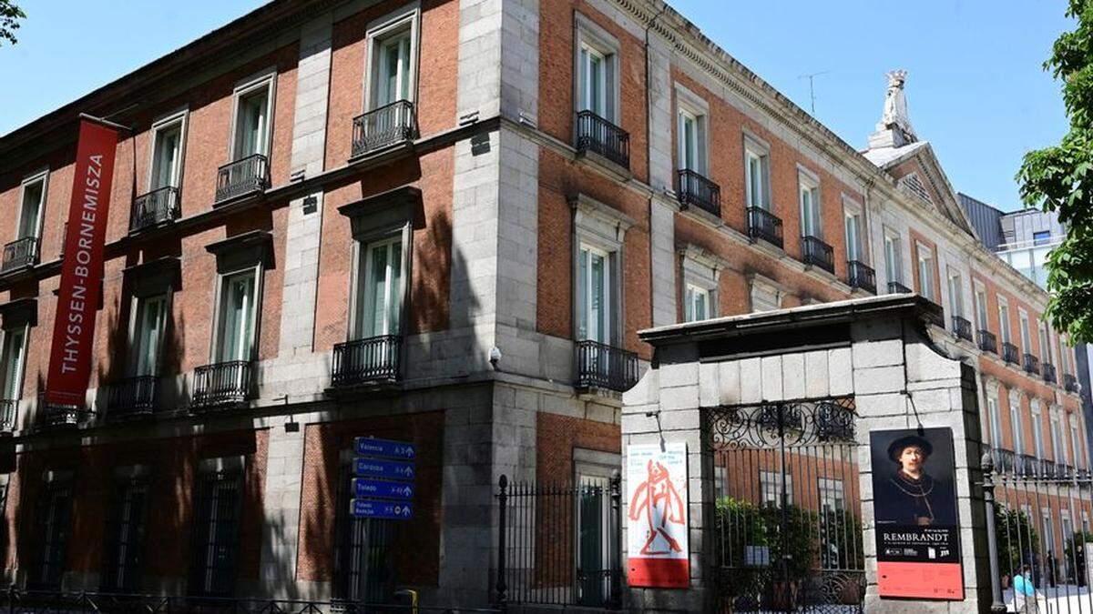 Fachada del Museo Nacional Thyssen-Bornemisza  ubicado en el Paseo del Prado, 8, en el antiguo Palacio de Villahermosa, también conocida la zona como el Triángulo del Arte madrileño.