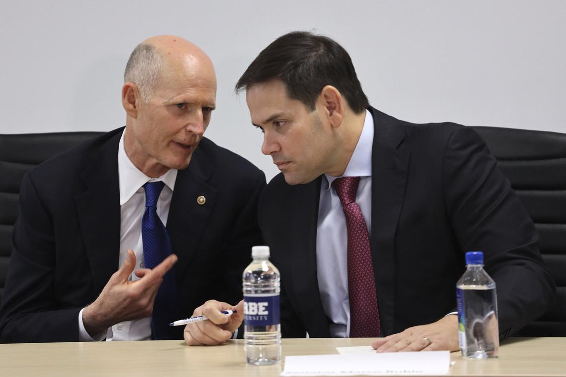 Florida U.S. Senators Rick Scott, left, and Marco Rubio.