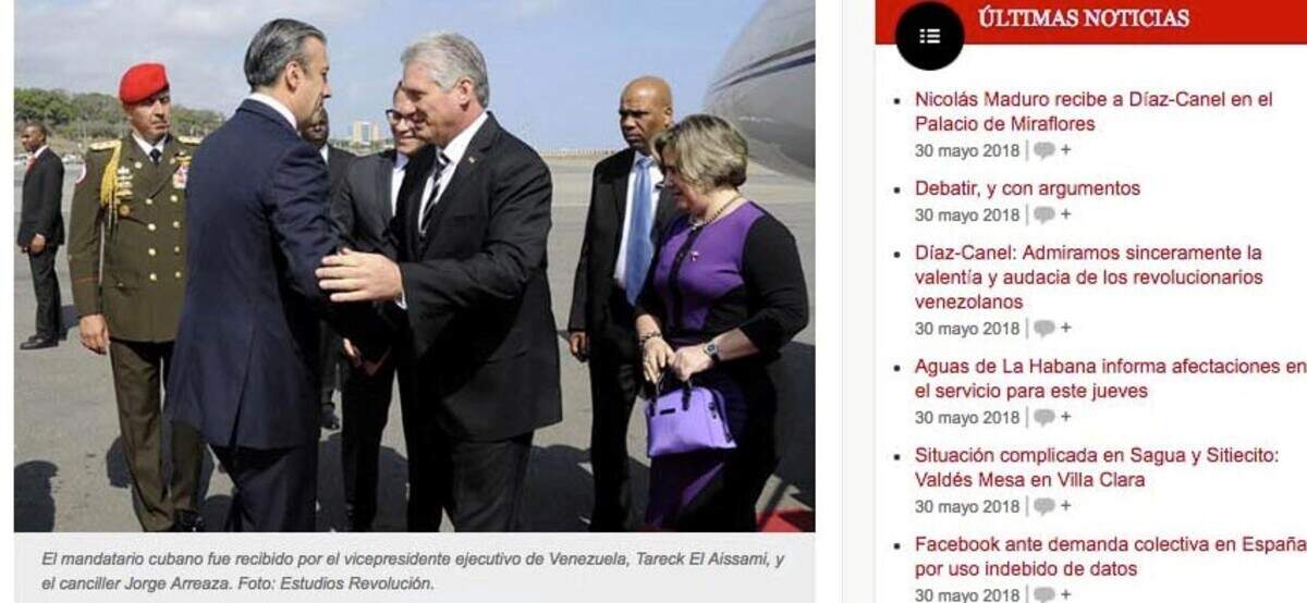 El sitio oficial Cubadebate no identificó a Liz Cuesta en varias fotos en las que aparece junto a su esposo, el gobernante cubano Miguel Díaz-Canel.