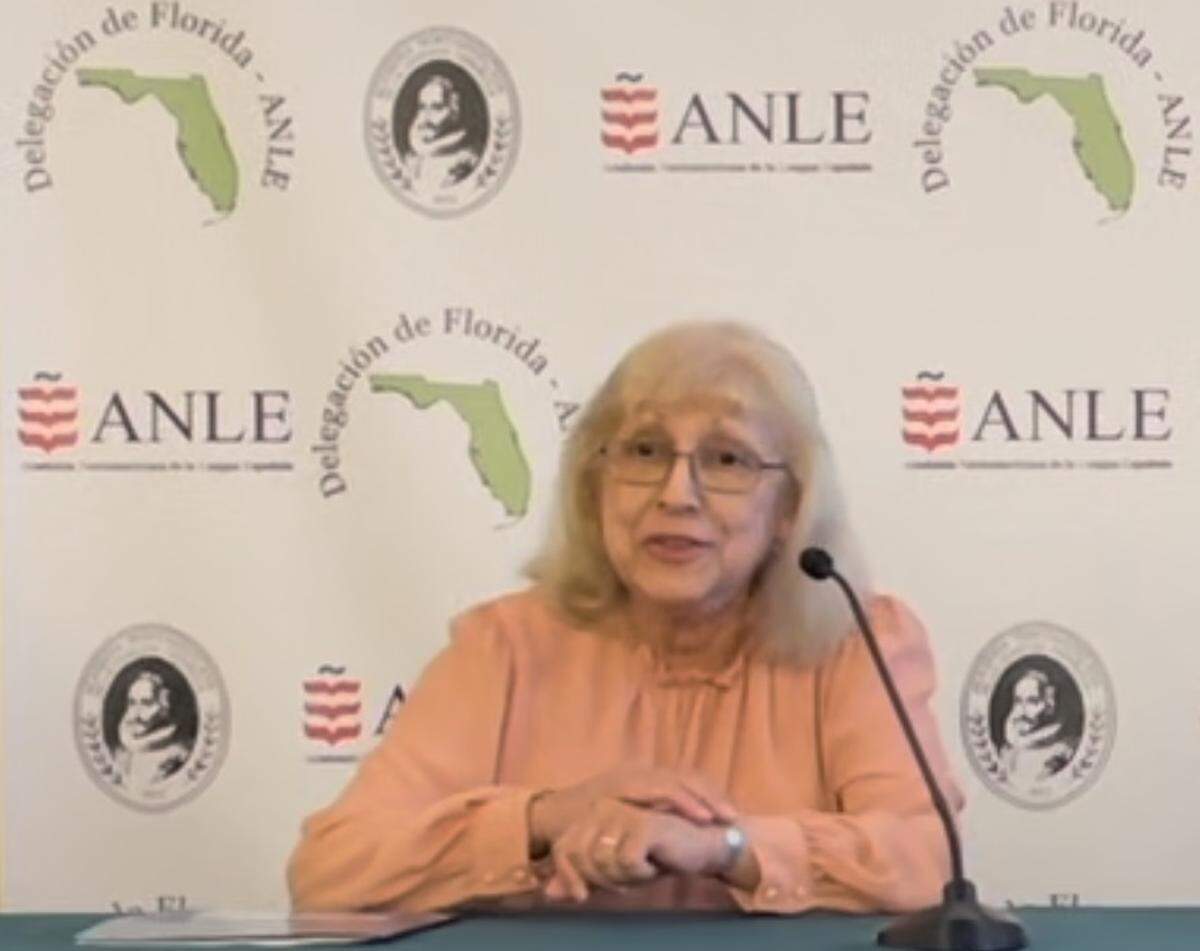 Maricel Mayor Marsán, presidenta de La delegación de ANLE en la Florida.