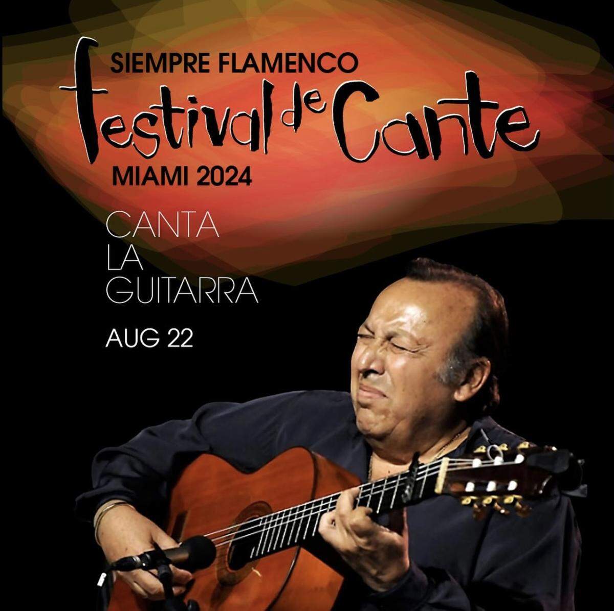 Póster promocional del concierto “Canta la Guitarra” con la imagen del eminente guitarrista Paco Cepero.